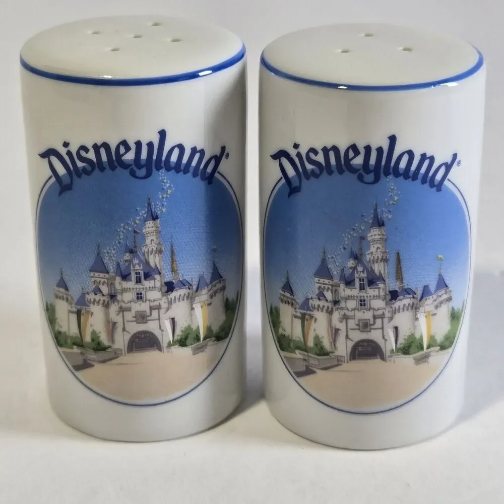 Vintage Disneyland Sleeping Beauty Castle Salt & Pepper Shakers Japan